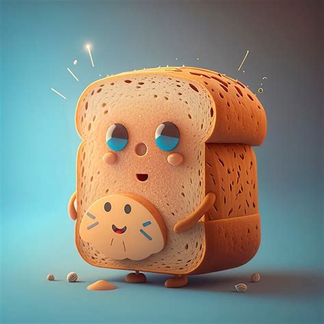 Premium Photo Cute Cartoon Bread Character