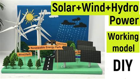 Solar Wind And Hydro Power Working Model For Science Project