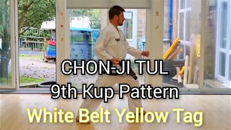 CHON JI ITF Taekwon Do 9th Kup Pattern White Belt Yellow Tag