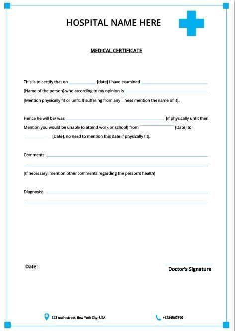 Free Fake Medical Certificate Template 2 TEMPLATES EXAMPLE