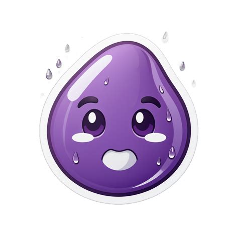 I Made An Ai Sticker Of Eggplant Emoji Sweat Droplets Emoji