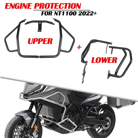 Nt Motocicleta Superior Inferior Prote O Do Motor Guarda Bater Bar