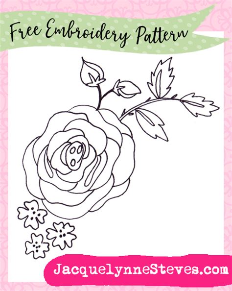 Free Summer Rose Embroidery Pattern - Jacquelynne Steves