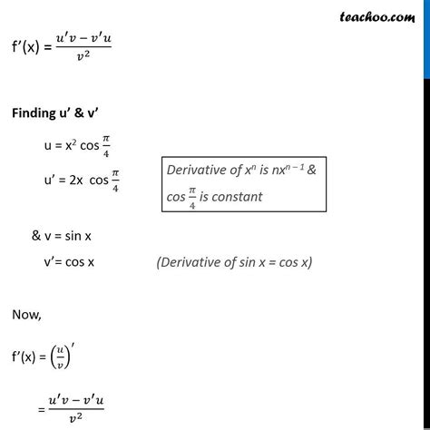 Misc Find Derivative X Cos Pi Sin X Class