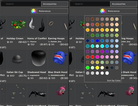 Should roblox add a sort by color to the avatar shop? : r/roblox