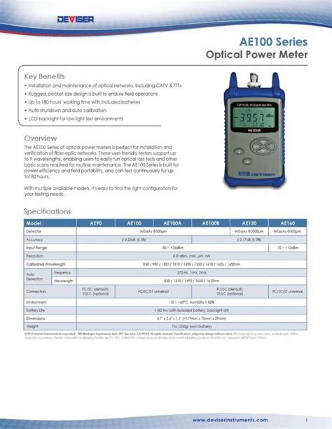 Deviser Plastic Optical Power Meter For Catv And Internet At Rs