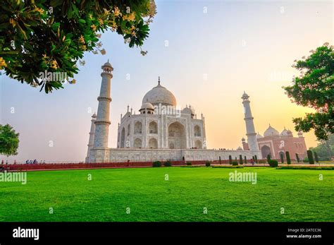 The Taj Mahal at Sunrise Stock Photo - Alamy