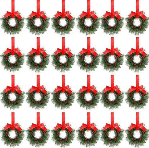 Amazon.com: Lyrow 24 Pcs 23.6'' Christmas Wreath Bulk Christmas Kitchen ...