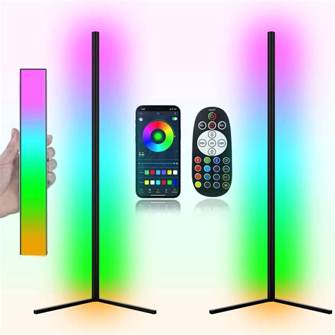 Modern Two Pack Led Corner Rgb Floor Lamp Updated Bigger Size Smart