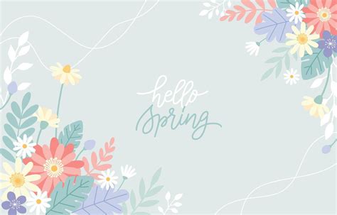 Hello Spring Floral Background 4983414 Vector Art at Vecteezy