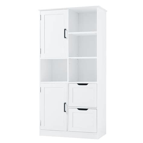 Tileon In W X In D X In H White Linen Cabinet With Drawers