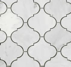 SAMPLE 6x6 PIECE Carrara Venato Polished Arabesque Marble Mosaic Tile