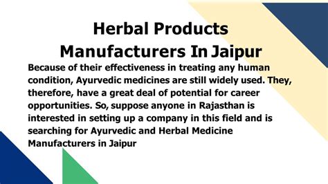 PPT Herbal Products Manufacturers In Jaipur PowerPoint Presentation