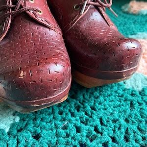 S Vintage Qualicraft Casualets Wood Leather Chunky Etsy