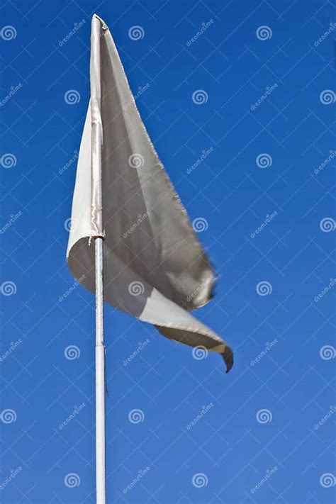 White Flag Blowing In The Wind Stock Image Image Of Clear Copy 24452015