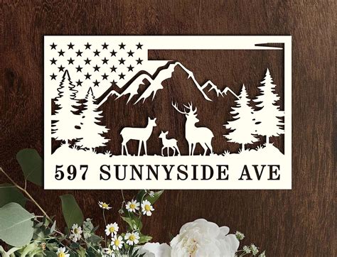 Personalized Deer Scene Hunting Camp Sign Address Sign House Number ...