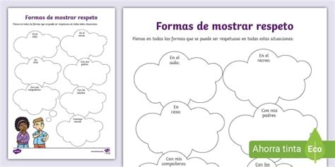 Ficha De Actividad Formas De Mostrar Respeto Twinkl