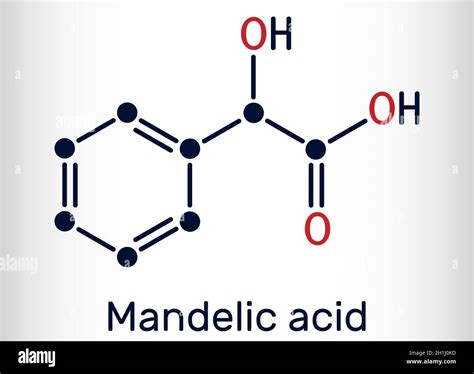 Molécula de ácido mandélico Es ácido alfa hidroxi AHA Fórmula