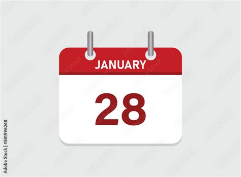 28 january calendar icon. Calendar template for the days of january ...