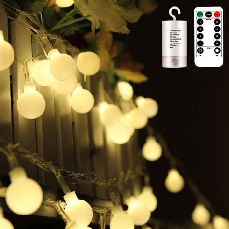 Amazon Echosari Frosted Warm White Globe Battery String Lights