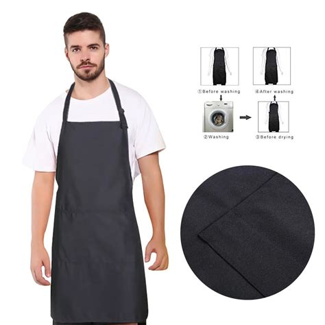 Vintage Adjustable Bib Kitchen Apron With Pockets For Women Men 国内発送