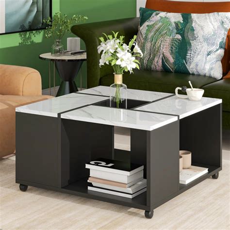 Wrought Studio Table basse à 4 pieds avec rangement Imogin Wayfair Canada