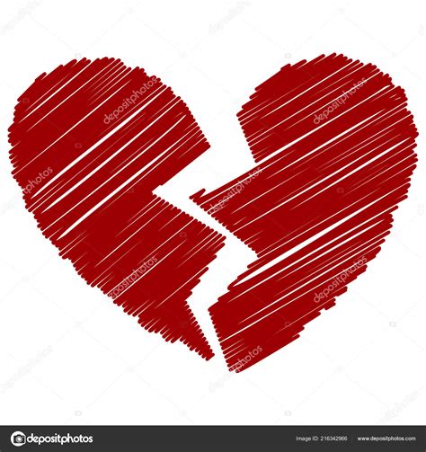 Vector Broken Heart Icon Stock Vector By ©ankomando 216342966