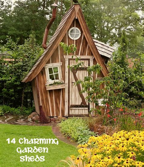 Garden Sheds add a Whimsical Touch to a Back Yard