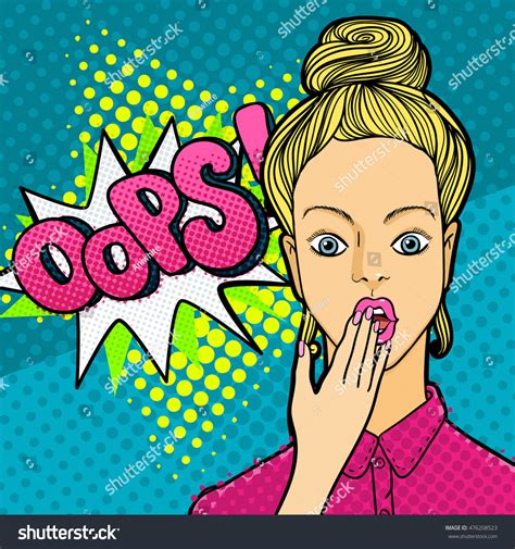 Confused Or Surprised Woman Face In Pop Art Royalty Free Stock Vector