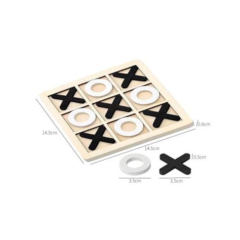 Enshey Jeu Tic Tac Toe en Bois Jeu de société Familial Classiqu