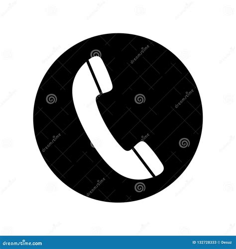 Phone Icon in Black and White. Telephone Symbol. Vector Illustration ...