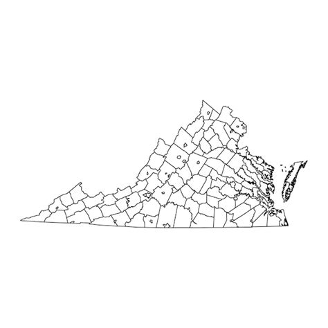 Premium Vector Virginia State Map With Counties Vector Illustration