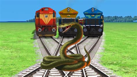 Angry Anaconda Vs Three Trains Stops The Train Forked Railroad