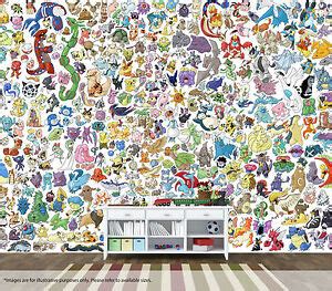 Pokemon Wall Art Wall Mural Quality Pastable Wallpaper Decal | eBay