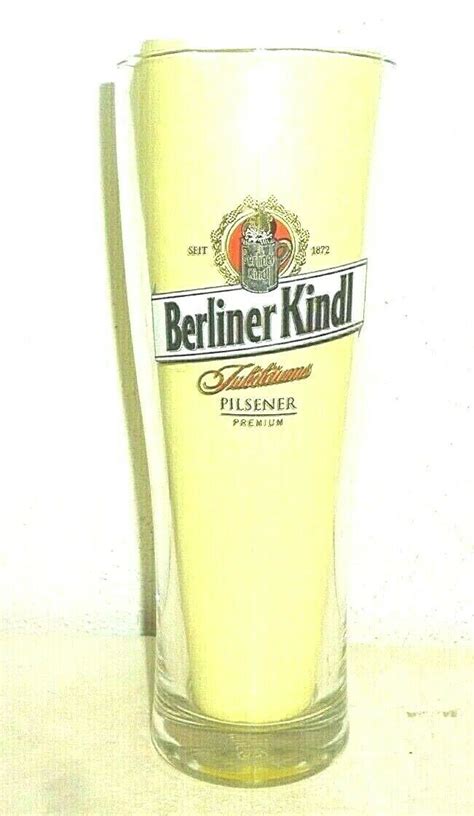 Berliner Kindl Berlin Jubilaums Pilsner German Beer Glass Seidel Germany