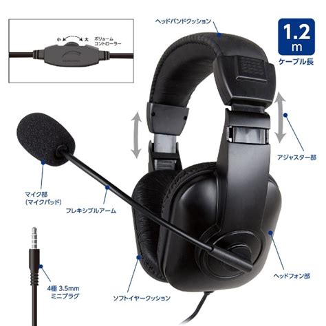 ヘッドセット ブラック Mhm Stb29bk φ35mmミニプラグ 両耳 ヘッドバンドタイプ Mhmstb29bk ブラック