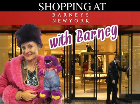 Shopping at Barneys NY with Barney plush doll - Barneys NY review ...