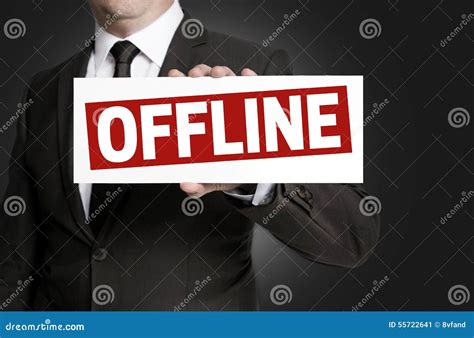 Offline Sign Is Held By Businessman Stock Image Image Of Digital