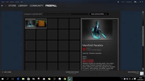 Beli Item Ready Trade Manifold Paradox Arcana Phantom Assassin Dota