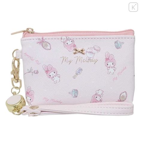 Japan Sanrio Mini Pouch Pass Case Card Holder With Reel My Melody