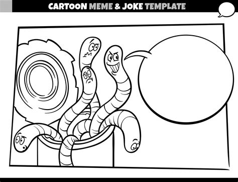 Black And White Cartoon Meme Template With Can Of Worms 9885900 Vector