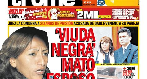 VIUDA NEGRA MATÓ A ESPOSO Y SE QUEDÓ CON TODO PORTADA IMPRESA