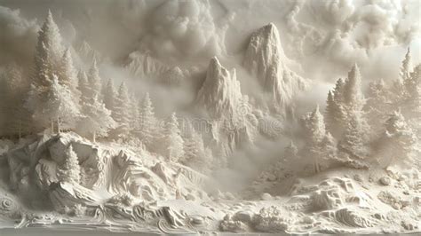 Sculpted Serenity of Mystical Peaks./n Stock Illustration ...