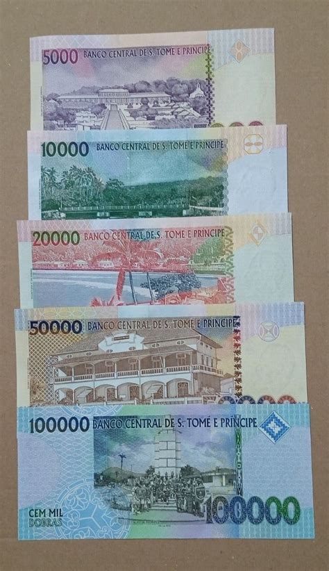 St Thomas And Prince Sao Tom Set Pcs Banknote Dobras