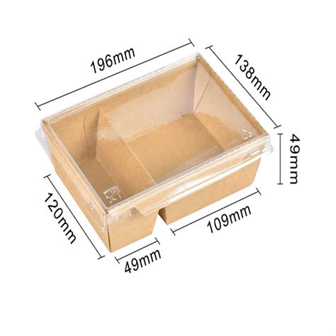 Kraft Paper Two Compartment Fast Food Boxes Takeaway Box Biodegradable Food Packaging