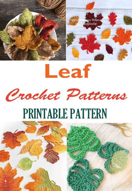 15 Crochet Leaf Patterns - Fall Crochet Patterns for Leaves - A More ...