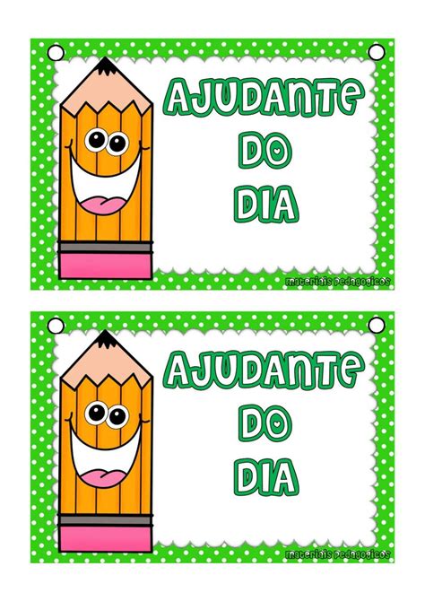 Crach Ajudante Do Dia Crach Ajudante Do Dia Atividade Para Imprimir