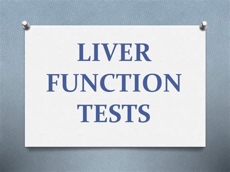 Liver Function Tests Ppt