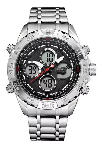 Reloj Weide Anadigi Wh6909 Para Hombre Plateado Y Negro MercadoLibre