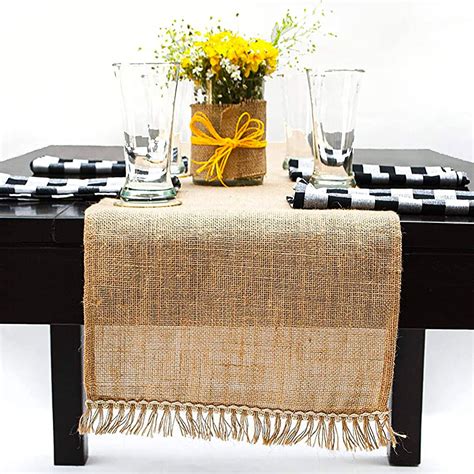 Amazon Kel Toy Burlap Jute Table Runner Fold And Sew Edge 14 By